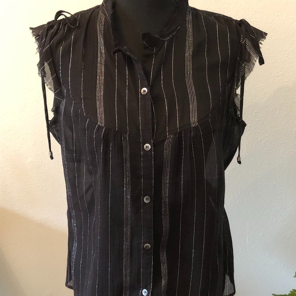Calvin Klein Gauze Metallic Stripe Shirt